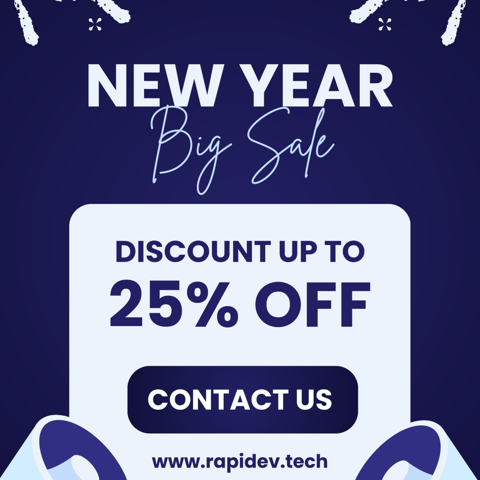 Blue And White Illustrative New Year Sale Poster (1)